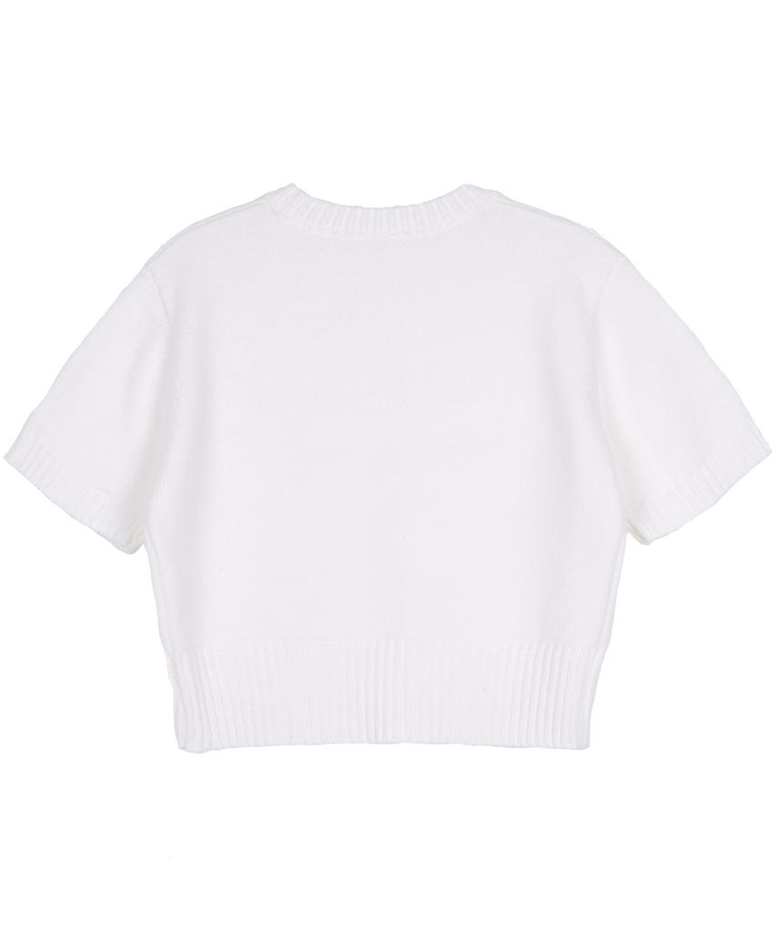 HARDCORE HAPPINESS Moonlight Logo Round Neck Knit_White