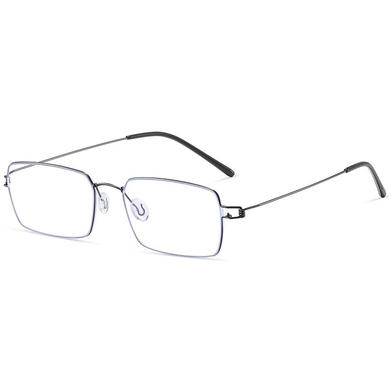 2026 Ultra-Light Minimalist Blue Light Blocking Square Frame Glasses 22306 – Screwless Business Design как