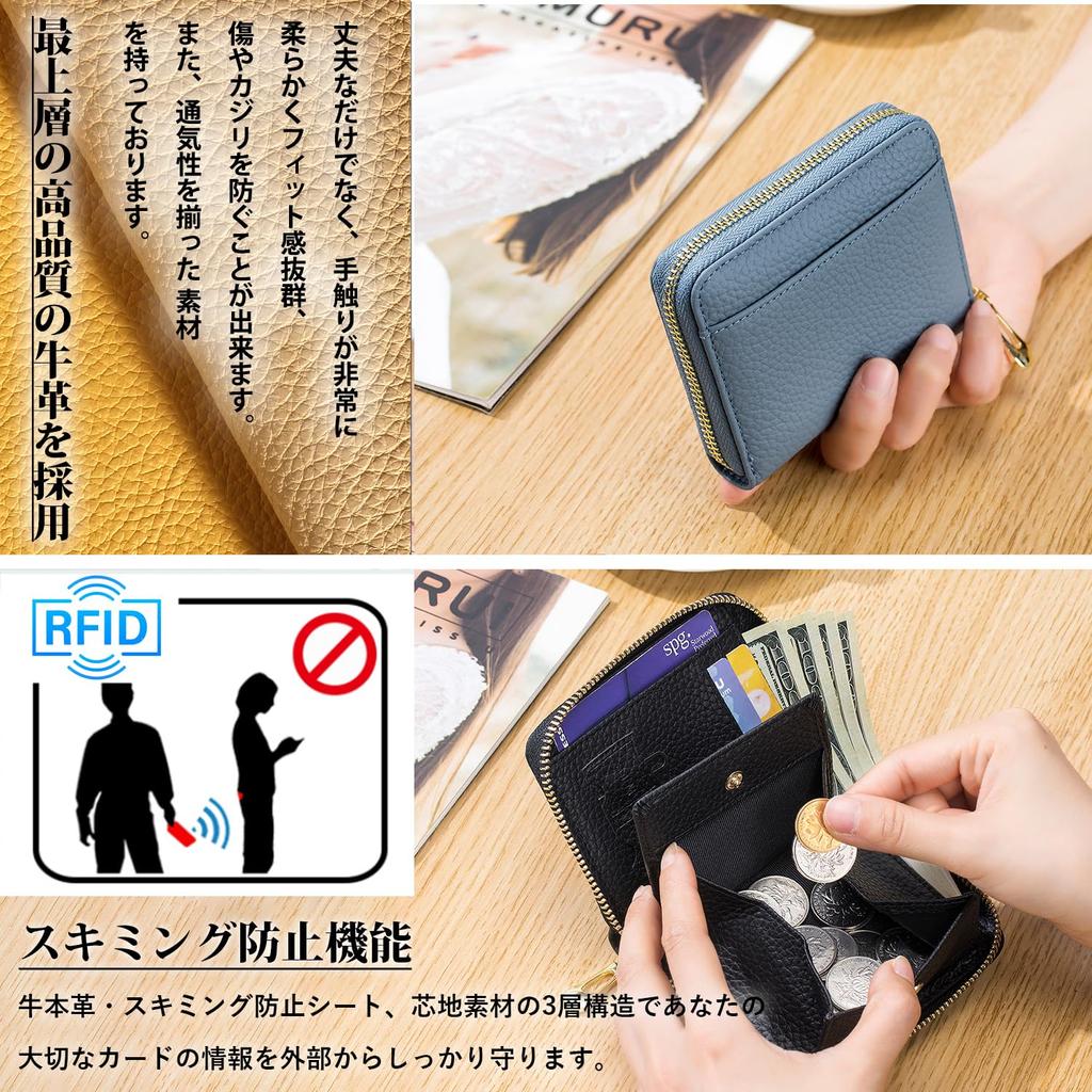 Echtes Leder Bifold Geldbörse für Damen, Kleines Reisepassetui, Kompakte Mini-Geldbörse, Ultraleicht, Niedlich, mit Münzfach (Rosa)