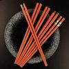 Orange 5 Pairs Chinese Chopsticks Sushi Sticks Korean Chopsticks Reusable Alloy Chop Sticks Kitchen Tableware Tool Accessories