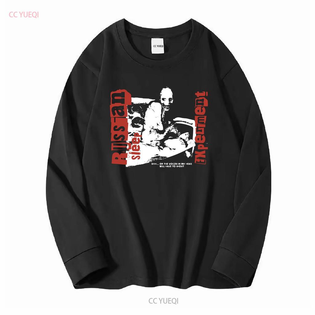 Russian Sleep ExperimenT T Shirt Creepypasta Halloween Mens vintage Washed Comfortable homme Versatile Soft Stretched Stylish