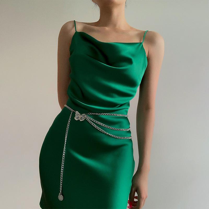 Temperament Butterfly Waist Chain Elegant Multi-Layer Butterfly Tassel Waist Chain Belt For Women  Metal High Waist Body Chain Dress Lady Belt