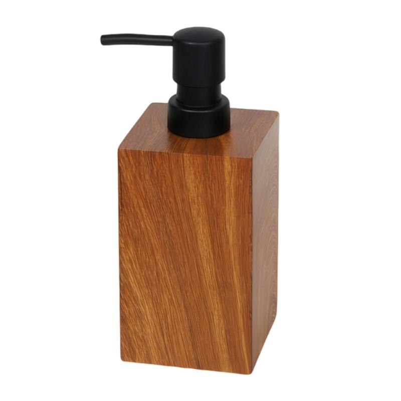 Elegant Wood Texture Resin Lotion Dispenser With Foam Pump For Shampoo Body Wash Hotel Homes Bathroom Essential