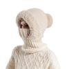 Women's Knitted Hat With Scarf And Mask In One, Windproof Fleece Wool Cap For Cycling And Cold Weather