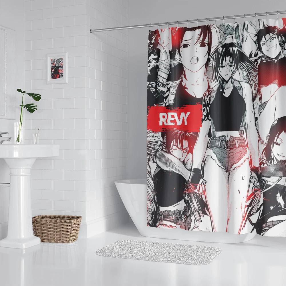 

Anime Bathroom Shower Curtain with Hooks, Decorative Bathroom Curtains and Accessories W150xH180cm