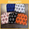 Floral Double Pattern Sided Knitted Hat Ear Protection Hood Cap For Outdoor Use