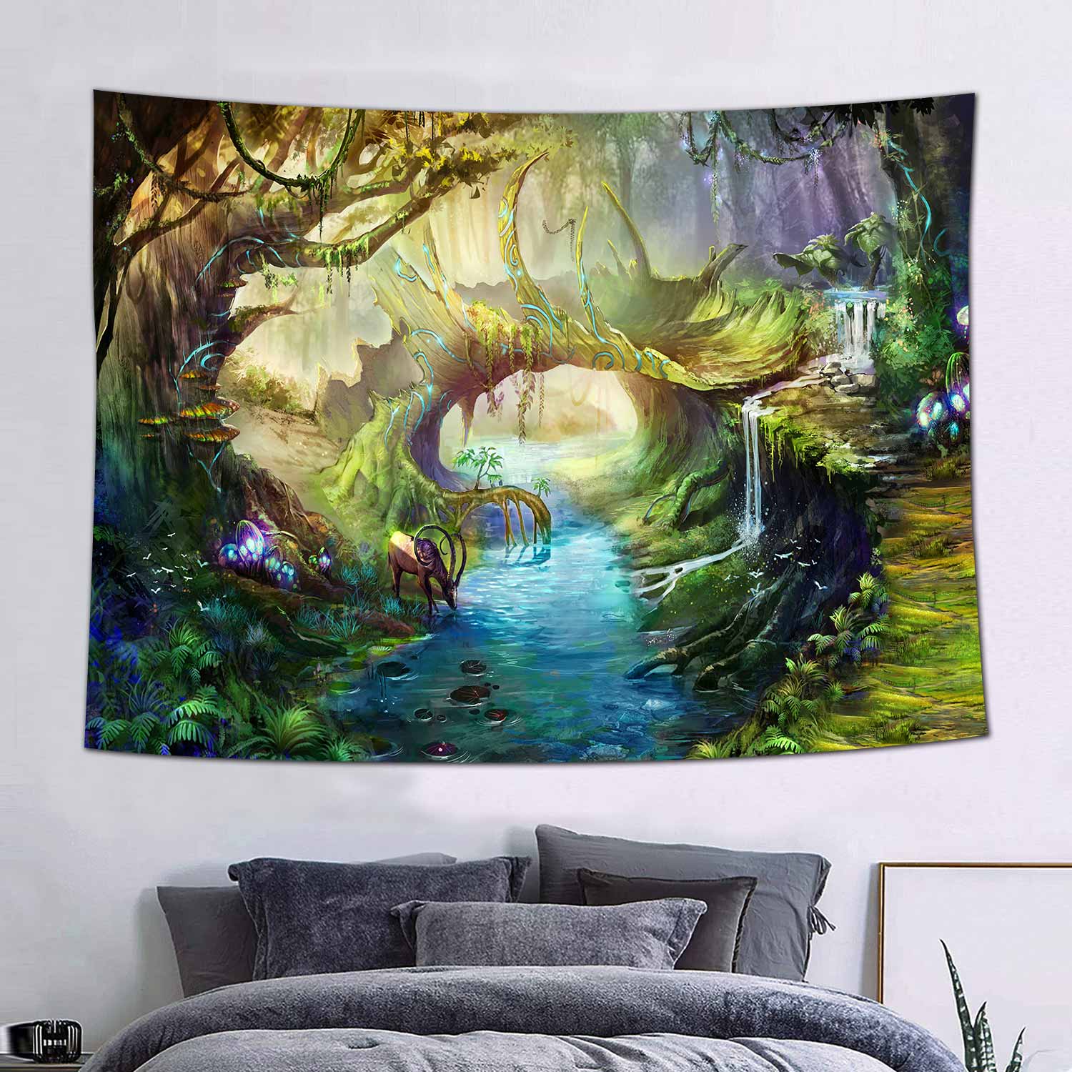 Красочный гобелен с цветочным растительным принтом — фото 8