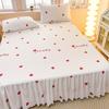 Soft Bed Skirt Printed Bed Cover with Rufffles Simple Style Mattress Protector falda de cama Lace Bed Sheets (No Pillowcase)