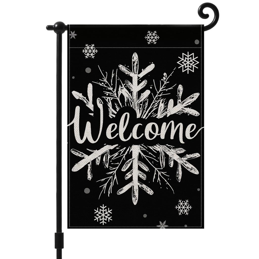 Christmas snowflakesGarden Flag 12x18 Inch Double Sided for Courtyard Outdoor Welcome Flag Decoration (Excluding flagpole)