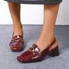 Fashion Retro Women Sandals Fashion Low-heeled Shoes Comfortable Suede Office Ladies Shoes High Quality Slip On Woman Flat Sandals