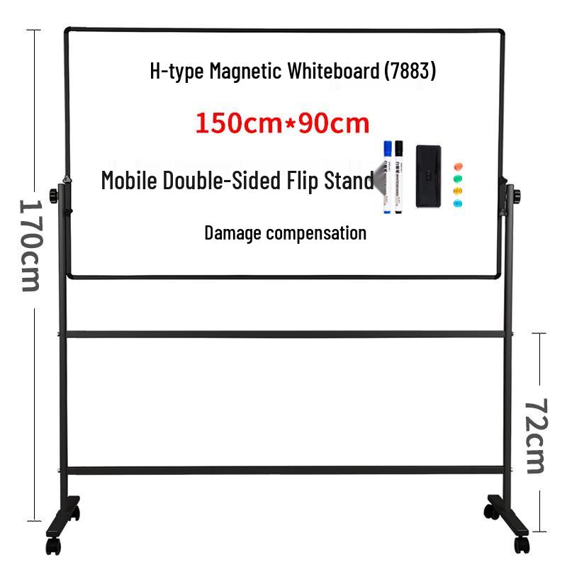 Deli Double-Sided Magnetic Whiteboard with Mobile H-Stand