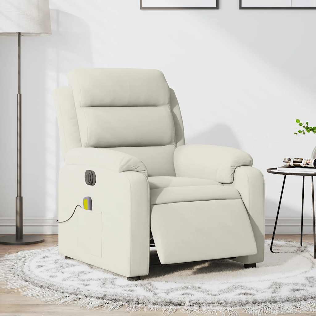 Electric Massage Chair Cream Velvet