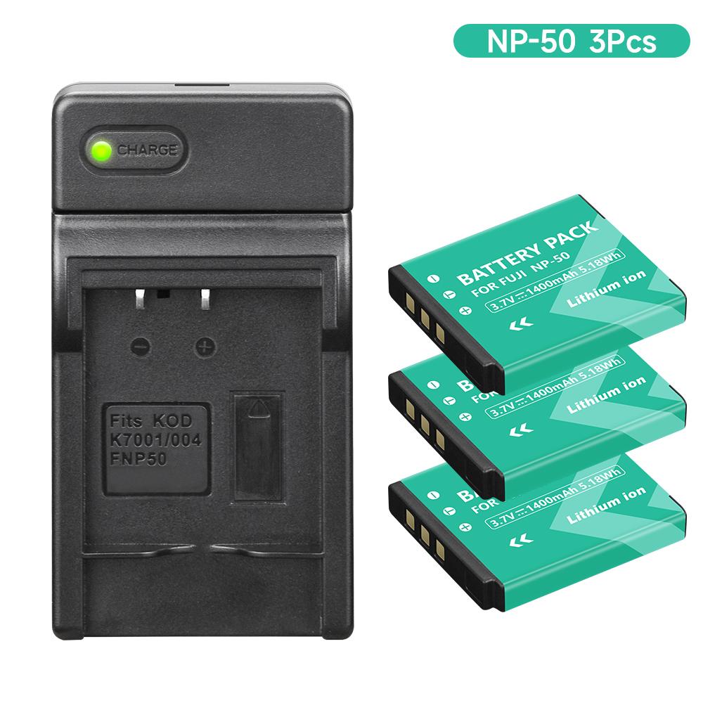 PALO 1400mAh NP-50 NP 50 Kameraakku für Fujifilm FinePix XF1 F200EXR F100fd XP100 XP170 X10 X20 XP200 F70EXR + LED-Ladegerät
