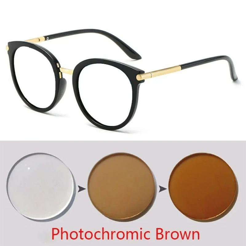 Round Retro Women Prescription Sunglasses Men Driving Mirror Gafas Fashion Myopia Eye Glasses -0.5 -1.0 -2.0 To -5.0