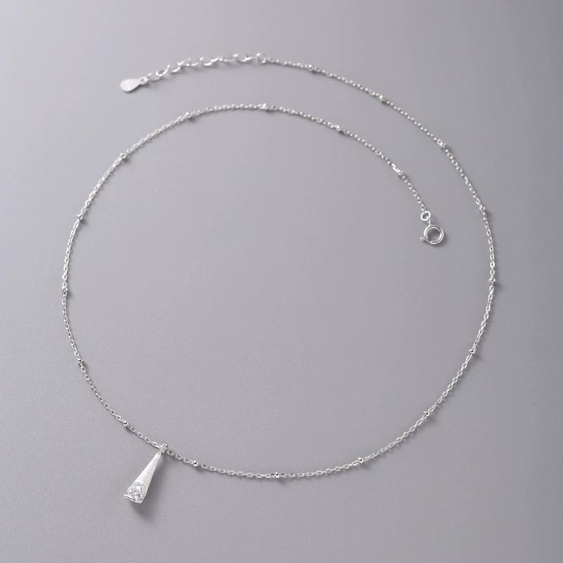 Elegant Water Drop Necklace for Women 925 Sterling Silver with Frosted Zirconia Dainty Everyday Fine Jewelry Gift