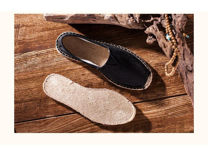 Scarpe da Uomo e da Donna in Tela e Lino Resistenti all'Usura: Scarpe da passeggio slip-on traspiranti, fatte a mano, casual