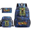 Dragon Ball Z Printed Backpack Set 3-Piece Casual School Bag For Boys And Girls Youth With Pencil Case Shoulder Bag