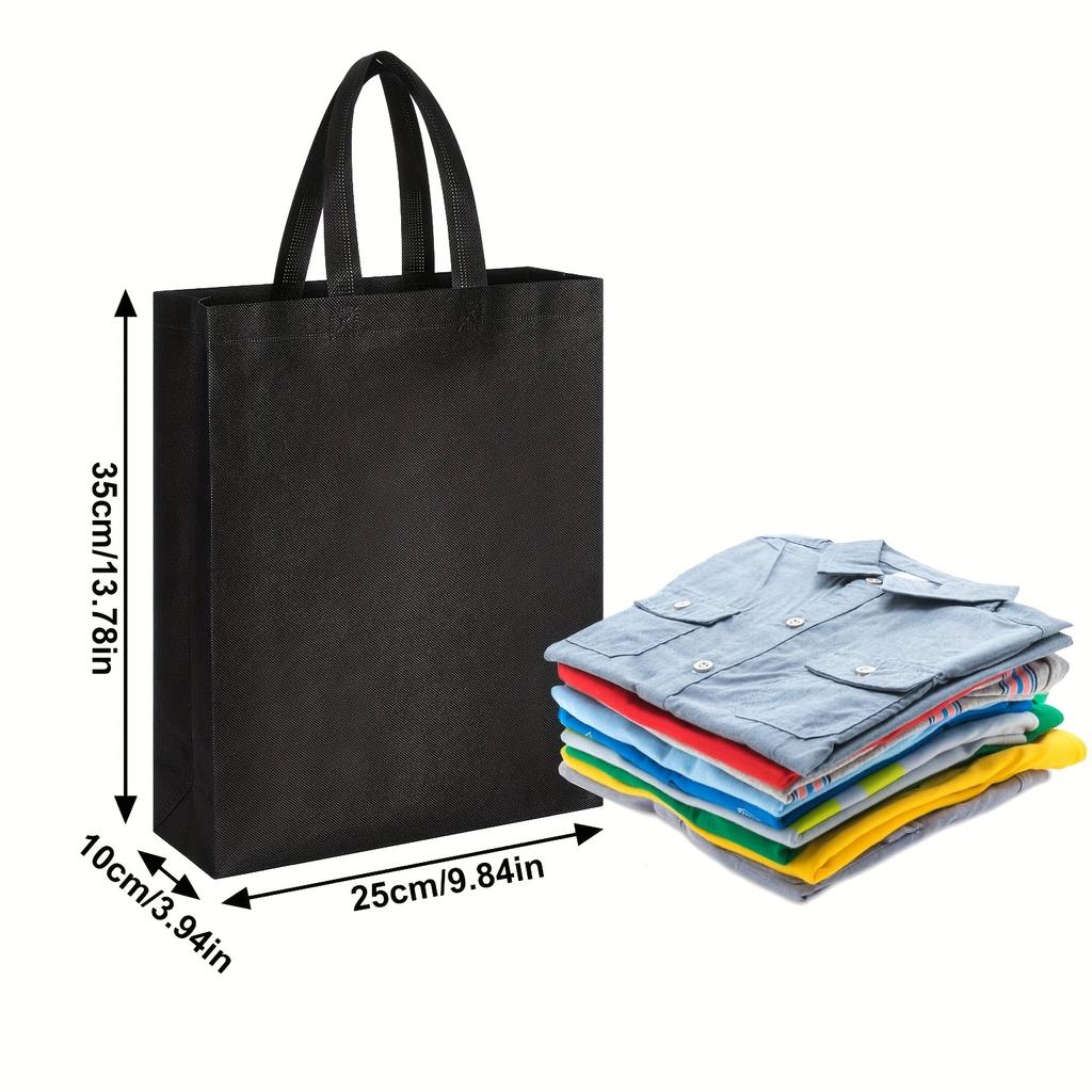 5pcs Non Woven Tote Bags with Handles 9.8x13.8 Inches Large Reusable Gift Bag Foldable Grocery Bags for Shopping Birthday JXB