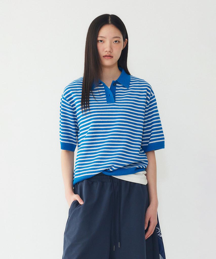 STUDIO TOMBOY Striped Collar Pullover_Blue 9176352971