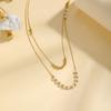 Pearl Choker Necklaces For Women, Double Layered Pearls Chain Necklace, Minimalist Stainless Steel Wedding Jewelry