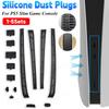 1-5 Stück 12 in 1 Silikon Staubschutzabdeckung Staubdichter Stecker Staubschutz für PS5 Slim für PS 5 Slim Konsolen-Zubehörpaket