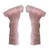Punk Subculture Gloves Sleeves for Halloween Party Feathered Fingerless Gloves