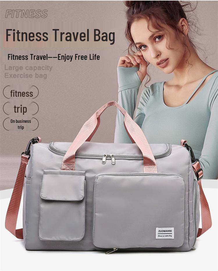 Women's Waterproof Yoga Fitness and Travel Bag - Versatile, Large Capacity, Handheld or Over-the-Shoulder, Fits On Luggage Trolley