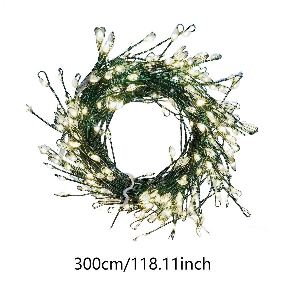 Christmas Tree String Lights 9.8Ft 8-Mode USB Powered Twinkle Warm White LED Christmas Tree Lights For Bedroom Outdoor Garland