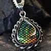 Natural Opal Pendant 31 ct Pear Cut 925 Sterling Silver Gems for Her October Birthday Birthstone