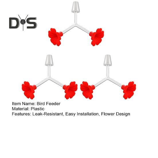 3 Pcs Floral Hummingbird Feeder Bird Feeder Tubes And Stoppers Double Head Feeding Ports with Bottle Stopper Water Feeding Replacement Parts for
