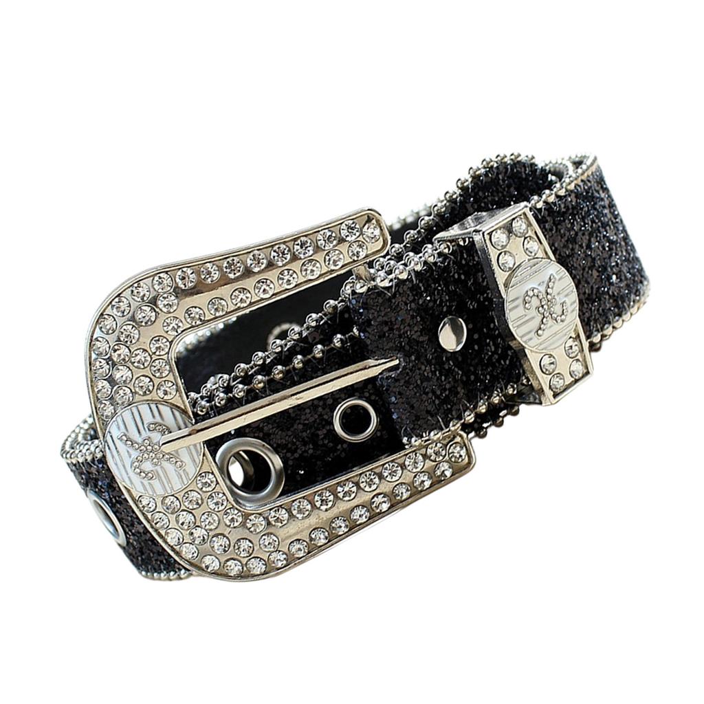 Rhinestones Buckle Belt Aesthetic Big Eyelet Belt Gothic Pants Belt Girl Waistband Female Western Sequined Waiststrap