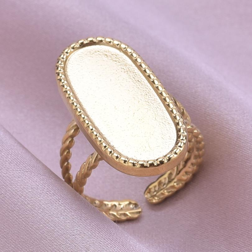 Klassisk Retro Öppningsbar Justerbar Ring Oregelbunden Geometri Hjärta Ellips Vattendroppe Glänsande Rostfritt Stålringar Semesterpresent