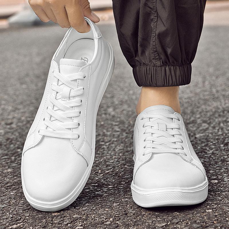 New Casual Leather Mens Walking Board Shoes High Quality Outdoor Non-Slip Sneakers Leisure Walk Oxford Shoes Travel Trainers
