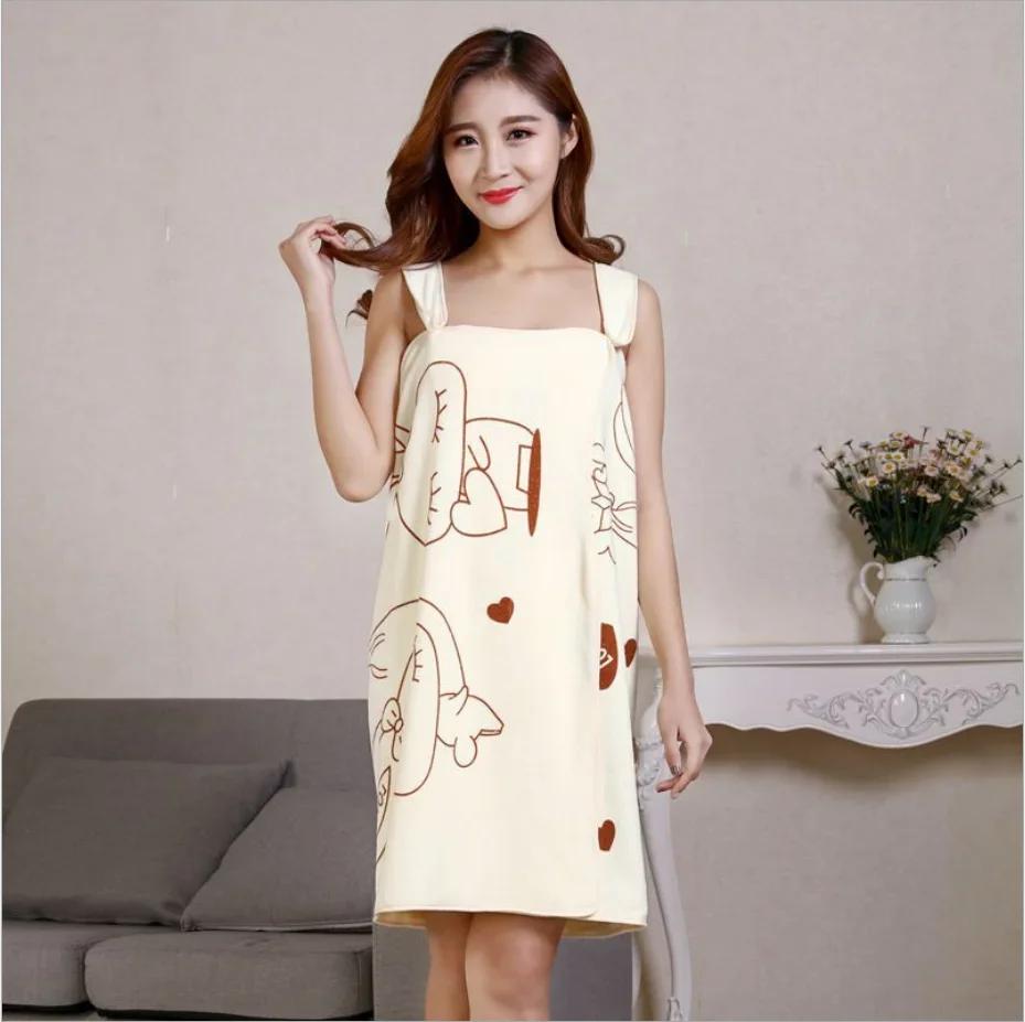 Soft Absorbent Superfine Fiber Wearable Bath Towel for Home, Spa, Beach - Skin - Friendly Home Textile Bathroom Bathrobe