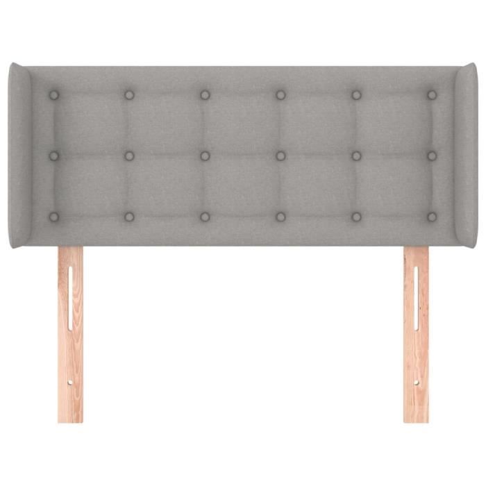 VidaXL Tête de lit avec oreilles Gris clair 103x16x78-88 cm Tissu3119192