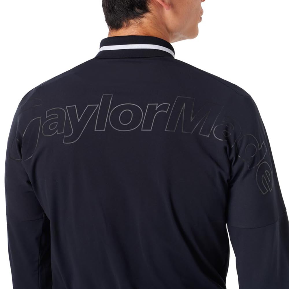 TaylorMade Tour TM Brushed Long Sleeve Polo, Black, Size M, Men's, 2024FW UN332