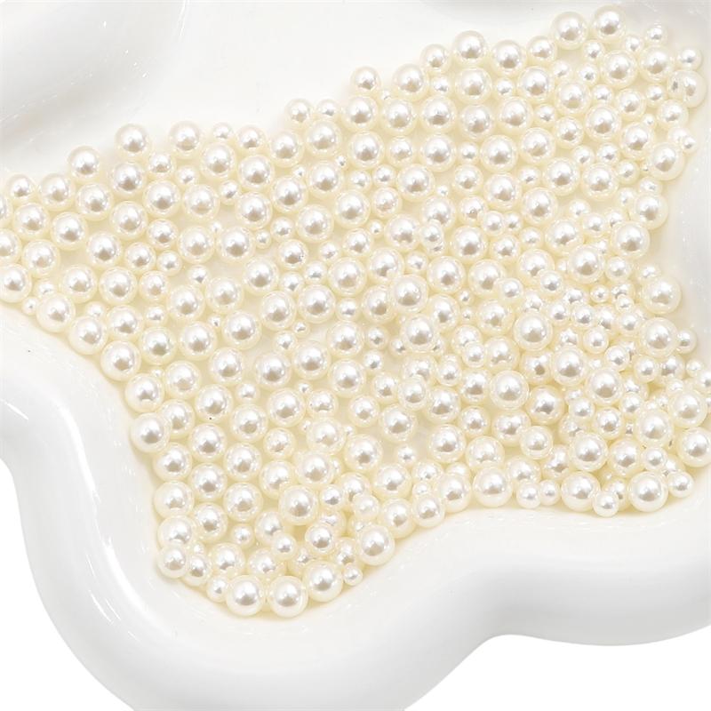 200Pcs No Hole 3-8mm Colorful ABS Round Imitation Pearl Beads for DIY Jewelry Craft Making Home Decoration Art Faux Pearls for Vase Fillers