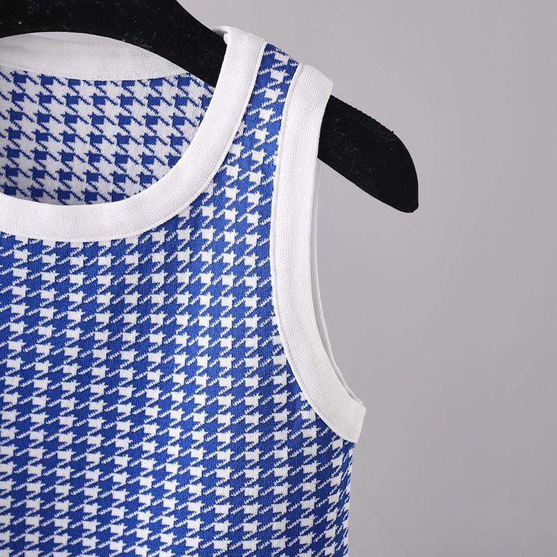 Grundlegende Sommer Ärmelloses Gestricktes Frauen Tank Top Mode Qualität Sexy Ladys Kurze Crop Top