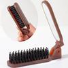 Szczotka do włosów z włosiem dzika Składany przenośny grzebień z lusterkiem Kieszonkowy składany podróżny Masaż Narzędzie do stylizacji włosów Salon Prezent