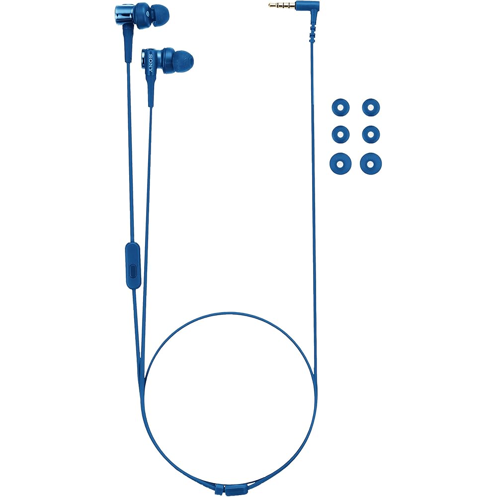 Sony MDR-XB55AP In-Ear Headphones with Deep Bass, Canal Type, Remote Control & Microphone, Blue (MDR-XB55AP L)