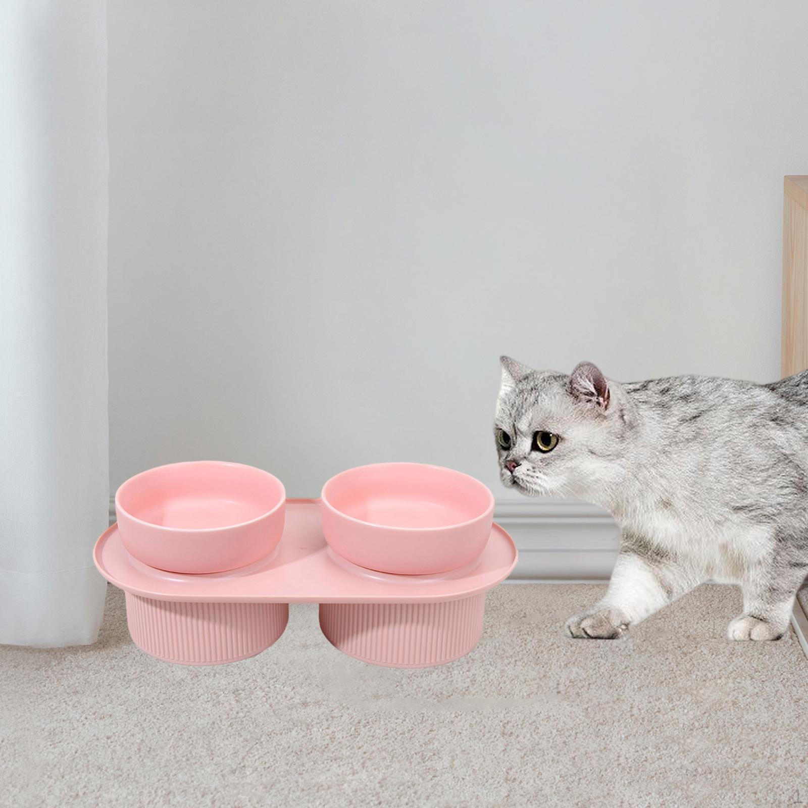 Pet Feeding Dish Set for Small Dogs And Cats розовый