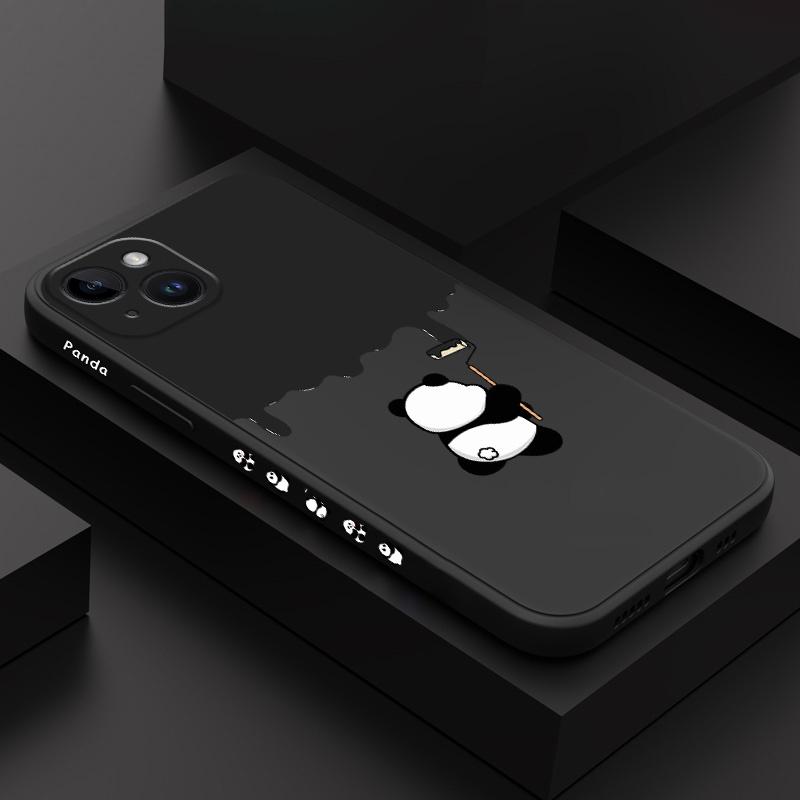 Paint Panda Phone Case For iPhone 15 14 13 12 11 X XR XS SE2 SE2020 8 7 6 6S Plus Pro Max Mini Silicone Cover