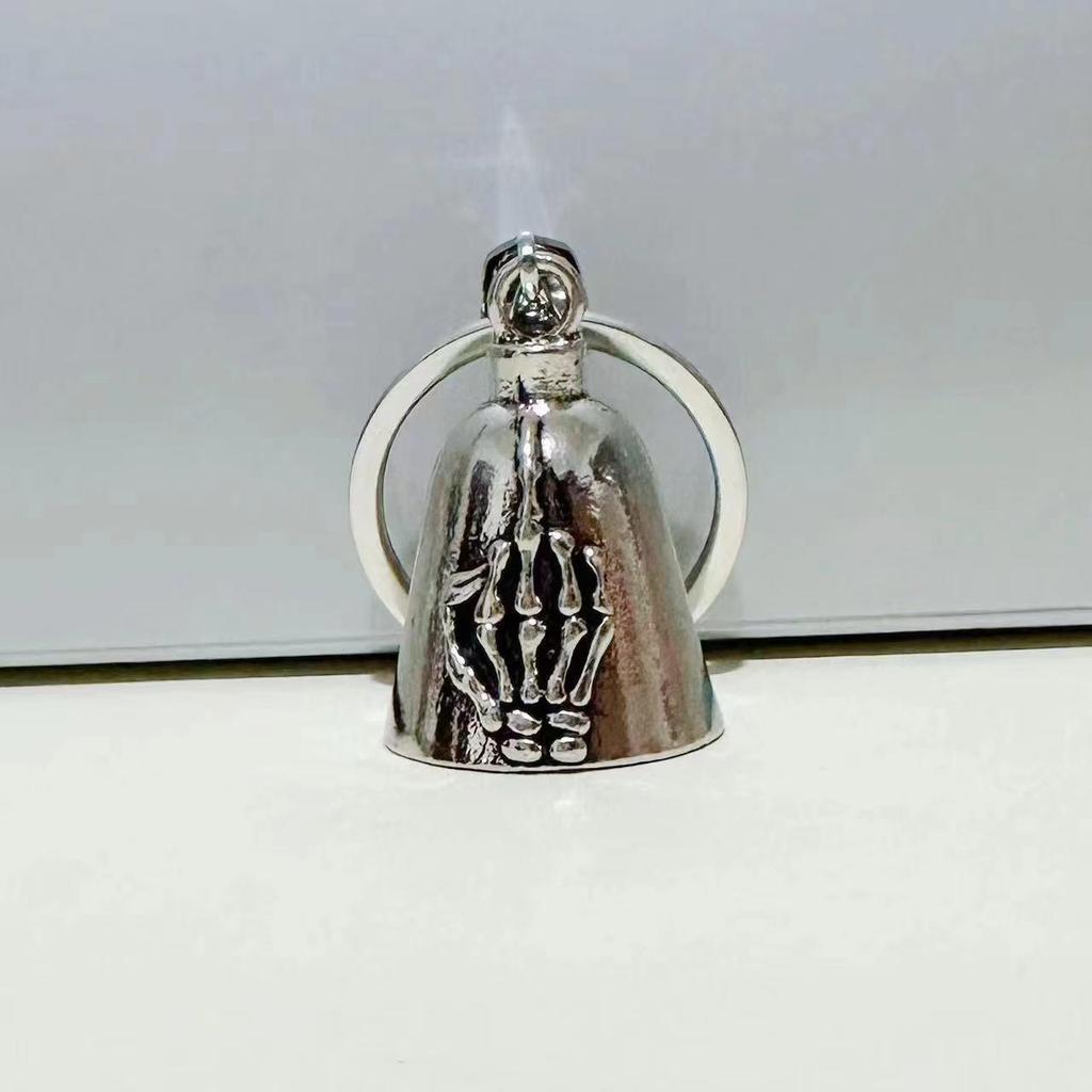 Vintage Zinc Alloy Angel Wings Bell Keychain for Bikers
