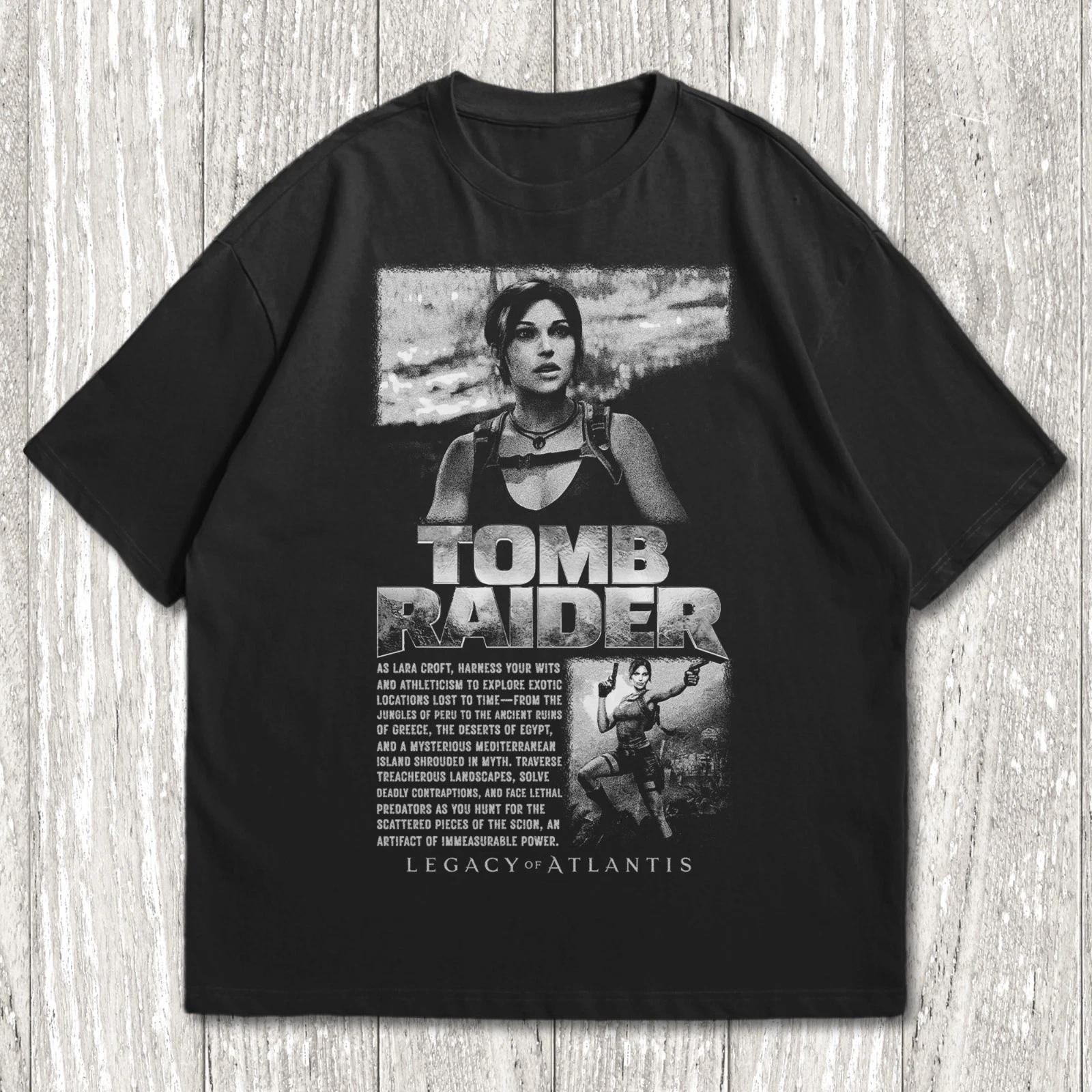 

Tomb Raider: Legacy of Atlantis 100% Cotton T-shirt Mens Tees Top, Lara Croft 100% Cotton T-shirt Mens Tees Top, TRaider L