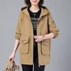 Fashion Women's Trench Coat Spring Autumn Lined Coat Tops Korean Loose Hooded Casual Female Windbreaker Outerwear 4XL