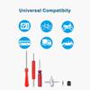 Riseuvo Valve Stem Removal Tool - 40Pcs Valve Cores, 4-Way Valve Tool, Valve Core Remover Tool, Tire Repair Schrader Valve Tool