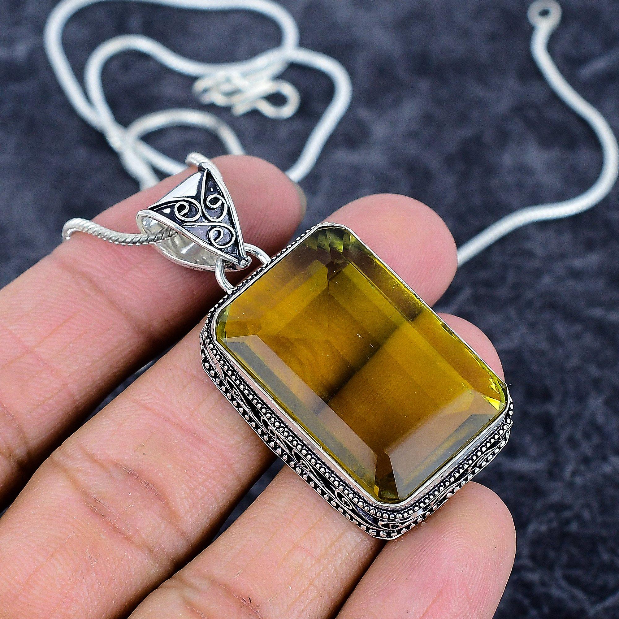 

Citrine Gemstone Handmade 925 Sterling Silver Jewelry Pendant 2.01 M-3223