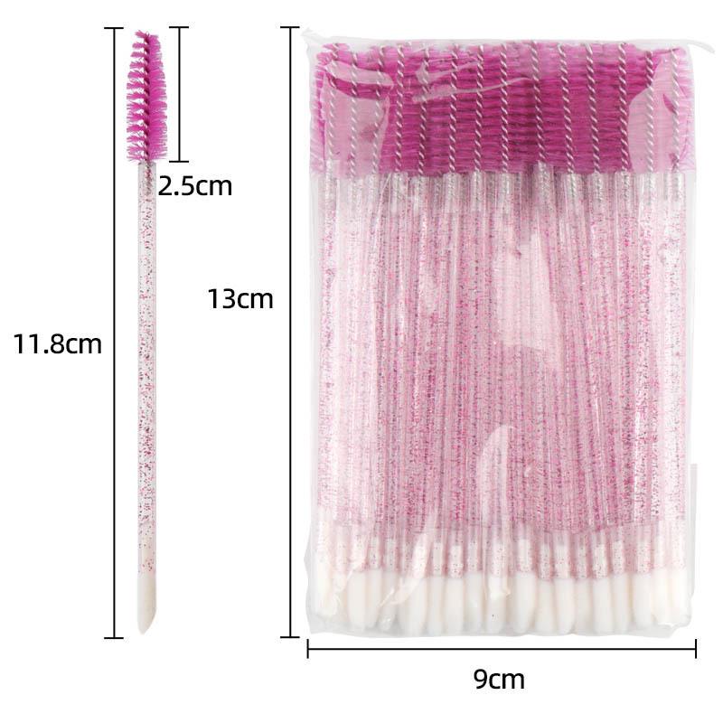 Dual-Use Eyelash & Lip Brush - 50-Pack Double-Ended Makeup Brushes