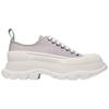 Alexander Mcqueen Tread Slick Canvas Lace Up Shoes 'Grey White' Women's 611705W4MV21290