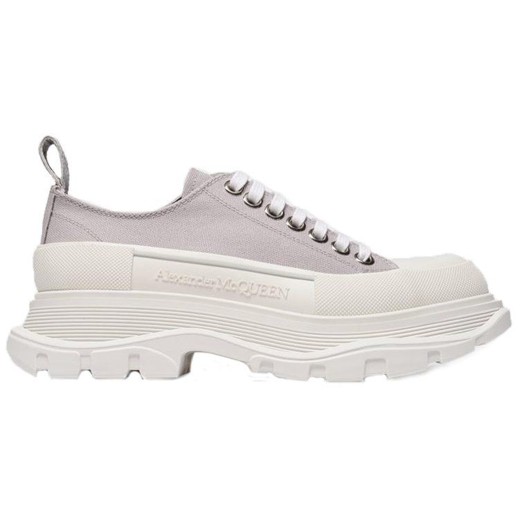 Alexander Mcqueen Tread Slick Canvas Lace Up Shoes 'Grey White' Women's 611705W4MV21290